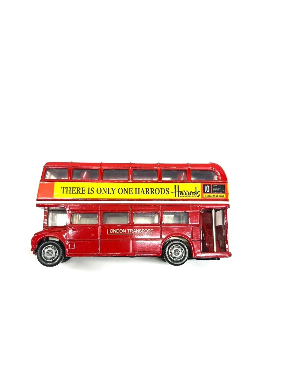 FEVA Harrods London Transport Double Decker Bus Diecast Toy Red Vintage 1:64
